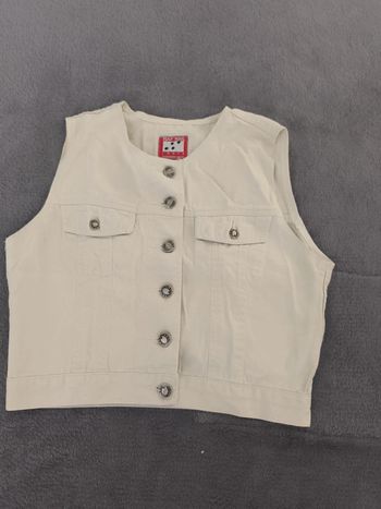 Veste sans manche débardeur vintage en jean Naf naf