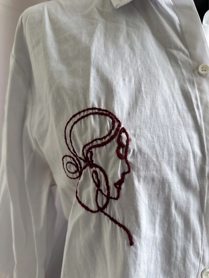 Chemise blanche brodé oversize 36 - photo numéro 2