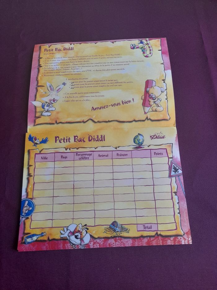 Jeu du petit bac diddl - photo numéro 2