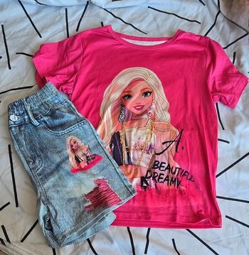 Ensemble T-shirt + Short Beautiful Dreamy taille 7/8 ans Neuf