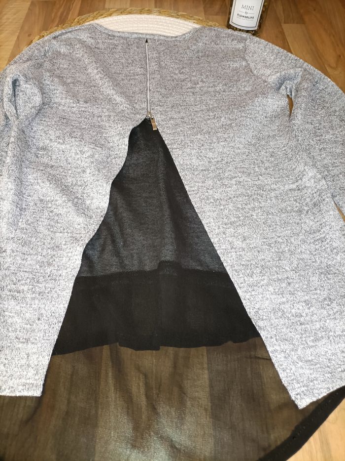Pull gris pailleté avec chemise intégrée 12 ans Liberto - photo numéro 4