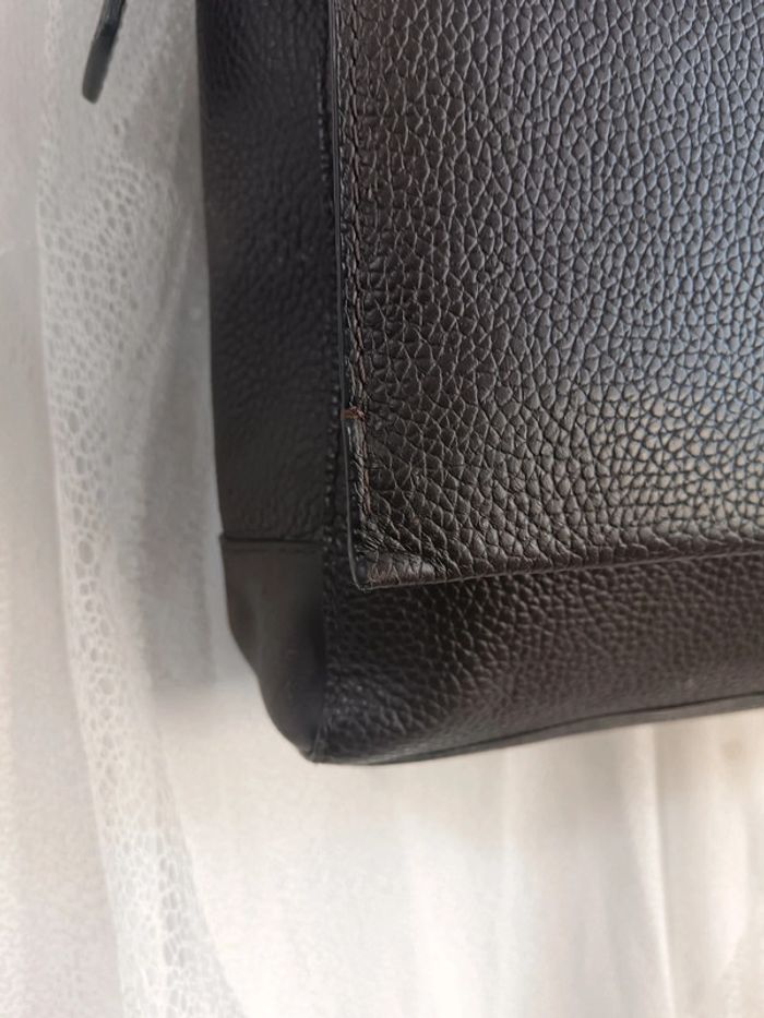 Lancel | saccoche cuir grainé marron foncé - photo numéro 5