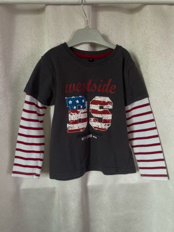 T-shirt Amérique manches marin 5 ans