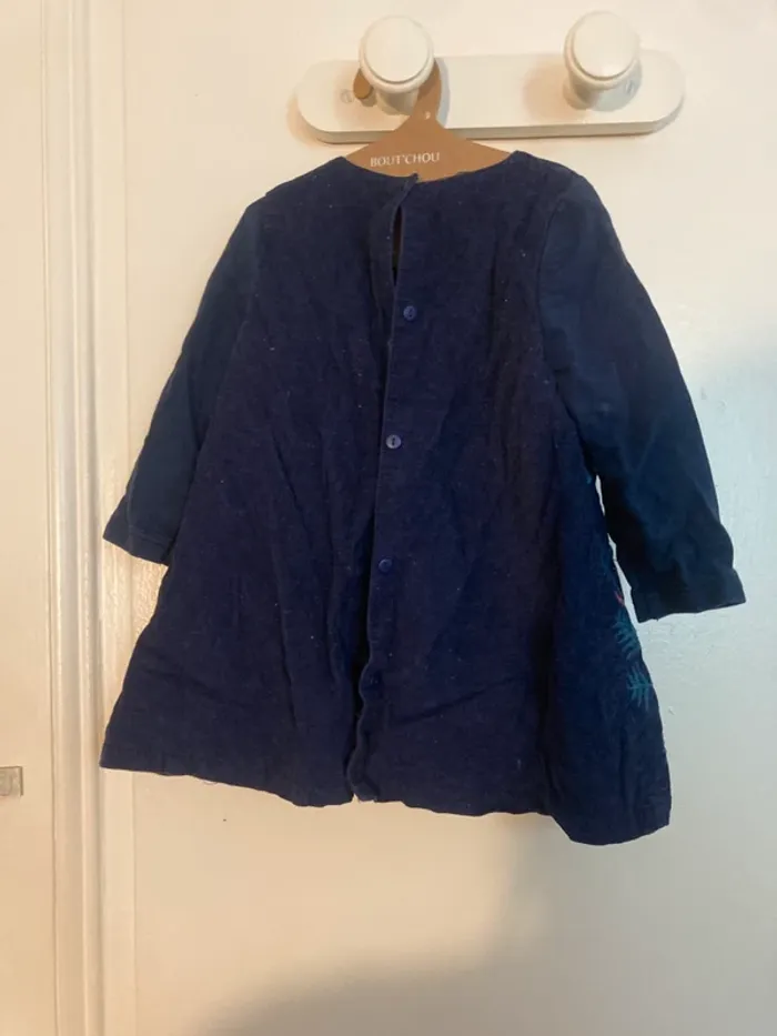 Robe bébé Du Pareil au Même 18 mois – Velours brodé animaux jungle 🌿 - photo numéro 2