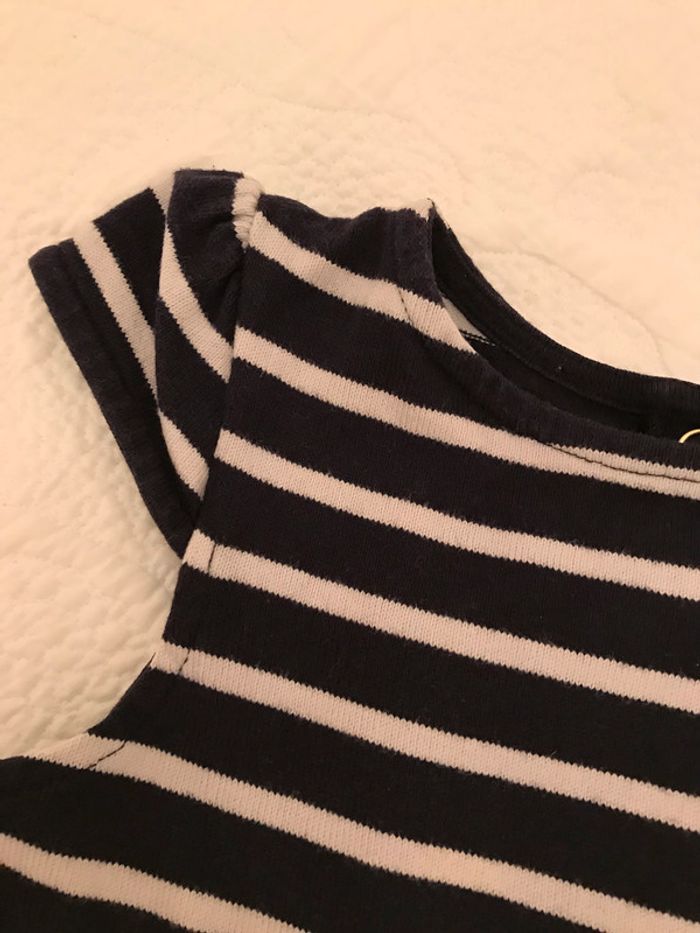 Robe à manches courtes à rayures marine et blanc - photo numéro 2