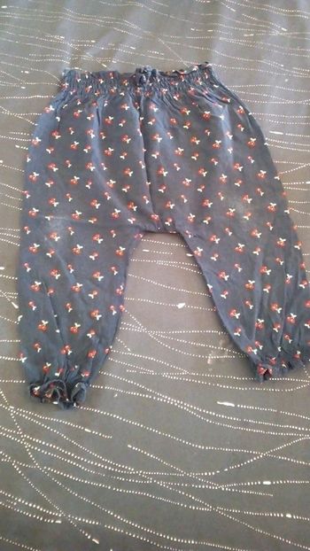 Pantalon fluide marine avec cerises