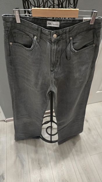 Jeans Wide Leg Zara gris irisé