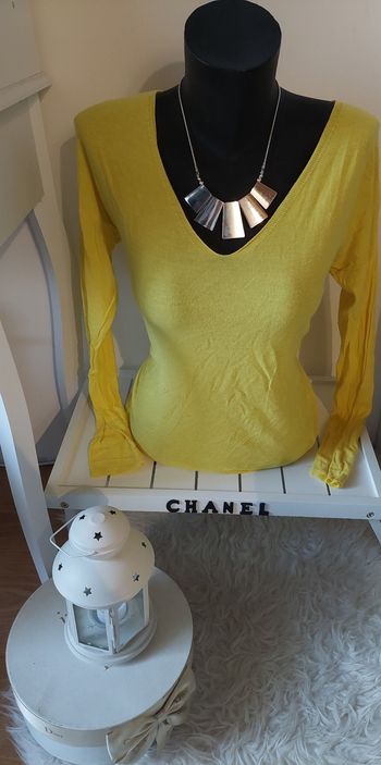 Pull fin léger jaune Promod T.L TBE 💛