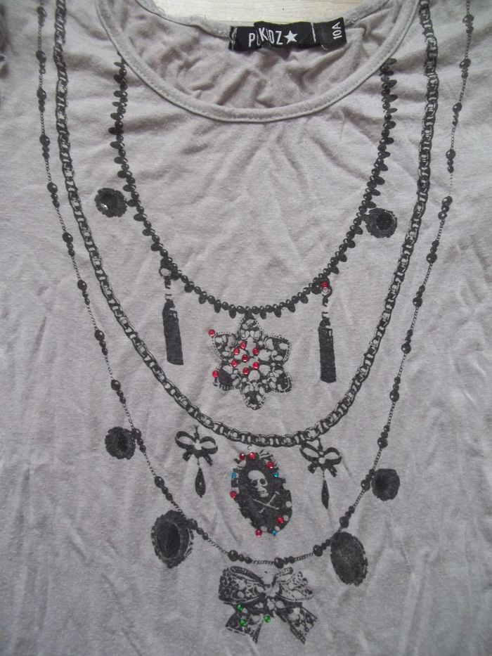 Robe viscose bijou noir et grise Punkidz 10 ans - photo numéro 2