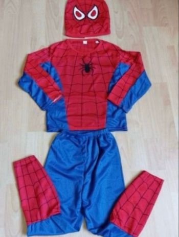 Déguisement spiderman bleu et rouge 5-6ans