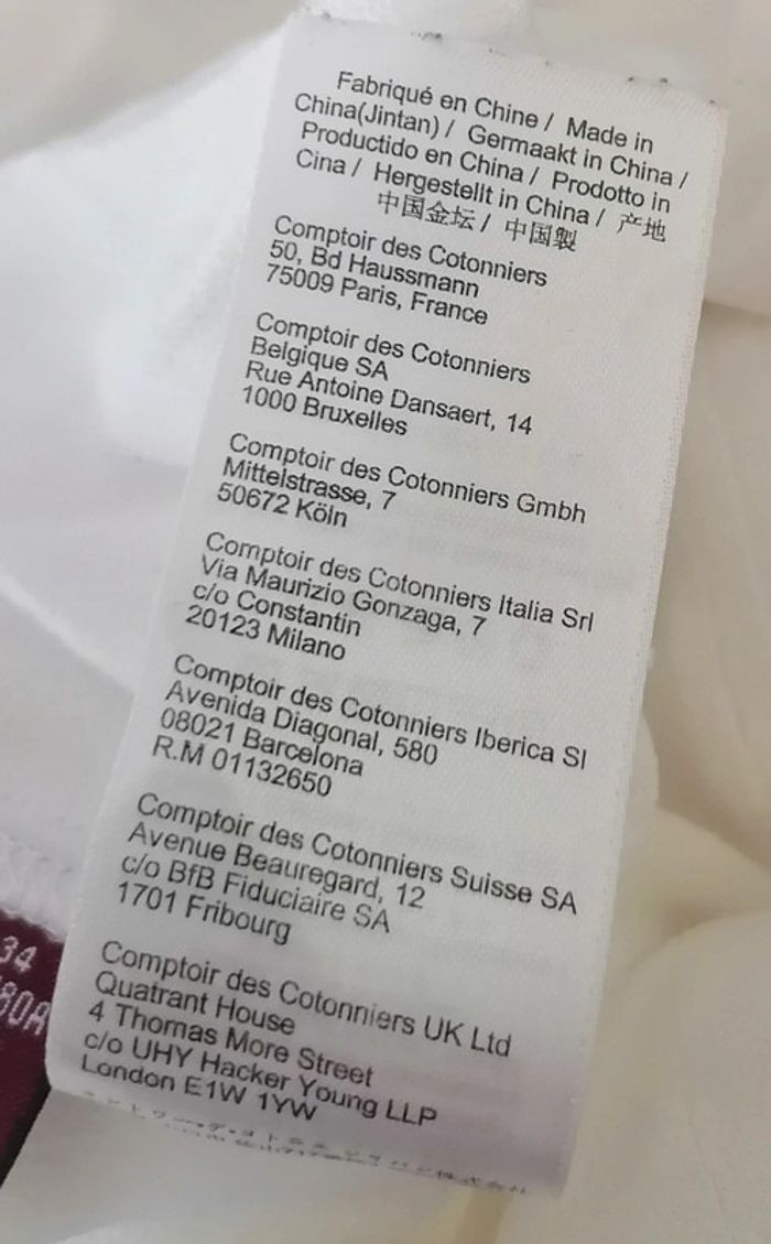 Top / haut blanc col claudine Taille XS Comptoir des cotonniers - photo numéro 12