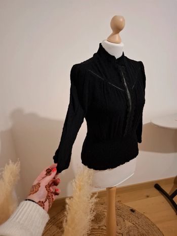Blouse noire chic à col roulé Morgan taille S 36