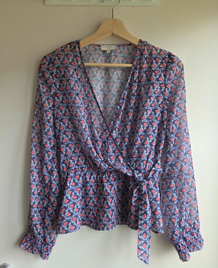 Blouse cache-coeur imprimé géométrique Versia - taille XS