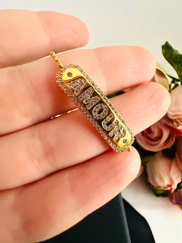 💕Bracelet APM Monaco « amour » doré zircons - photo numéro 4