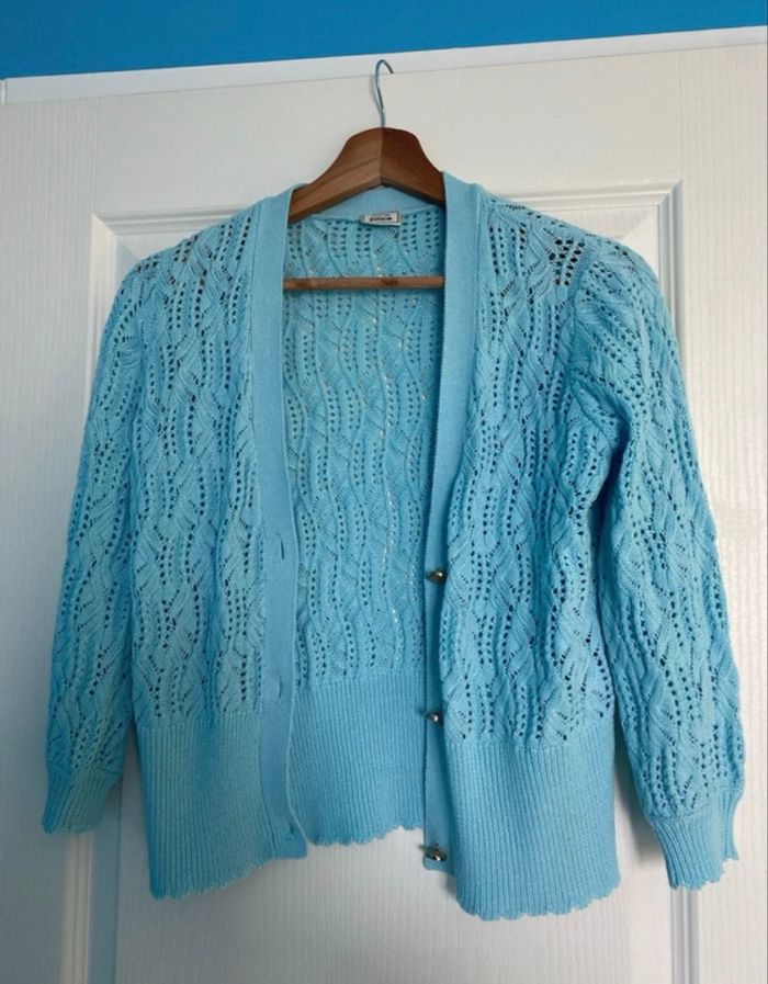 Veste en laine bleue - photo numéro 3