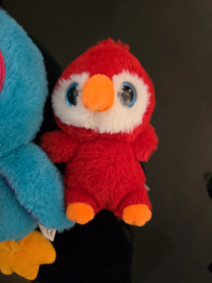 Lot de 2 peluches : 1 oiseau 18cm et 1 perroquet 33cm - photo numéro 2