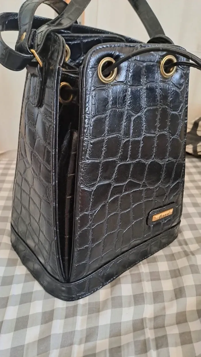 Sac seau / Sac Bourse / Sac Bourse effet crocro / Caro Sac / Sac Croco - photo numéro 2