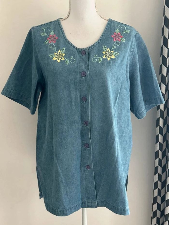 blouse manches courtes Blanche Porte taille 42