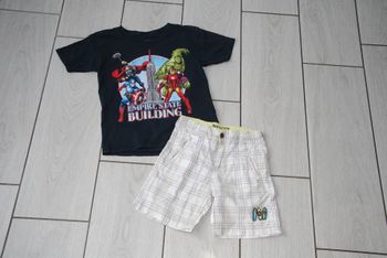 ensemble été garçon Avengers sergent major 5 ans t-shirt + short
