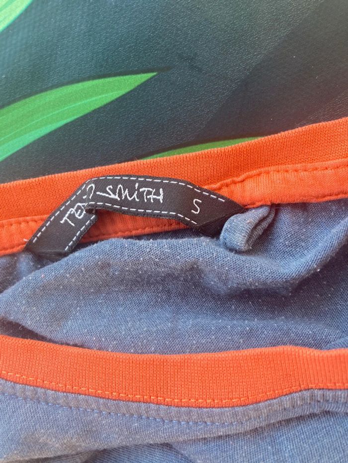 Tee shirt Teddy Smith bleu et orange - photo numéro 2