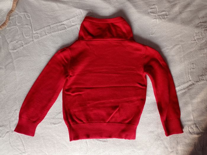Pull rouge col montant 4 ans garçon Tao - photo numéro 2
