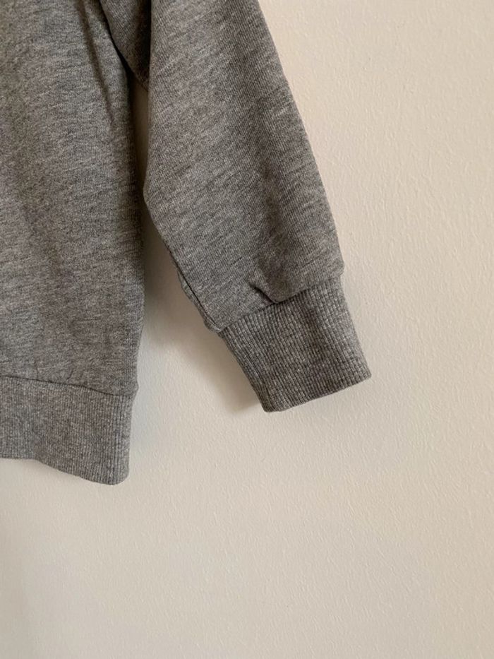 Sweat zippé gris chiné avec bandes oranges/blanches/bleues - 24 Mois - photo numéro 9