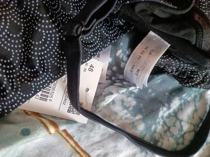 Ensemble maillot de bain deux pièces noir et blanc/gris - photo numéro 3