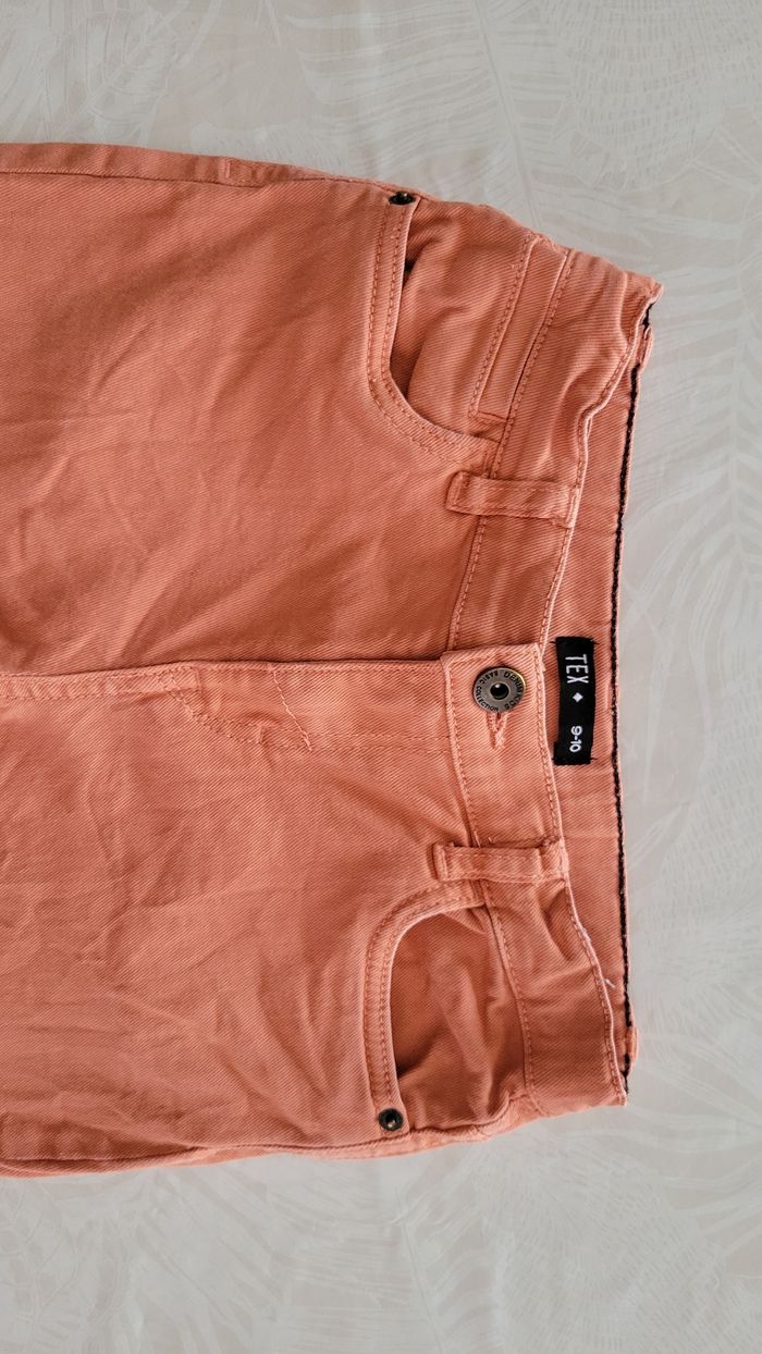 Pantalon jean rose taille réglable taille 9-10 ans - photo numéro 4