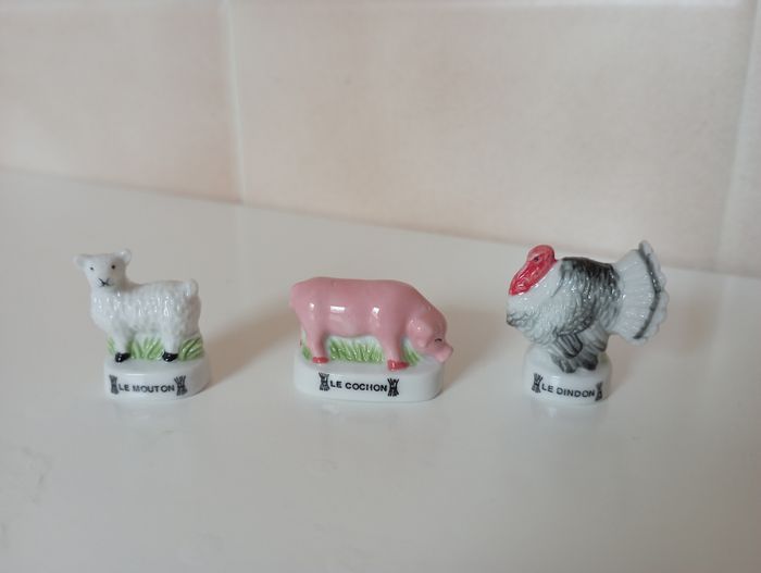 Lot de 3 fèves Atlas les Animaux de la ferme 2006