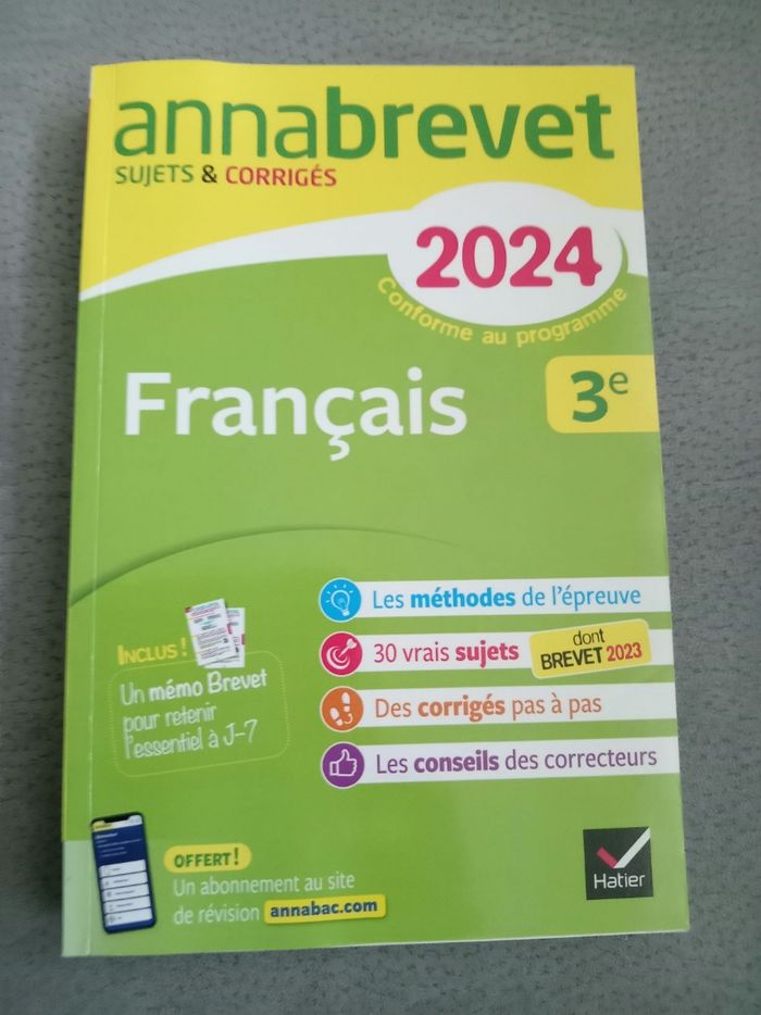 Lot de 5 manuels 4 annales de brevet + 1 livre avec les fiches détachables - photo numéro 7