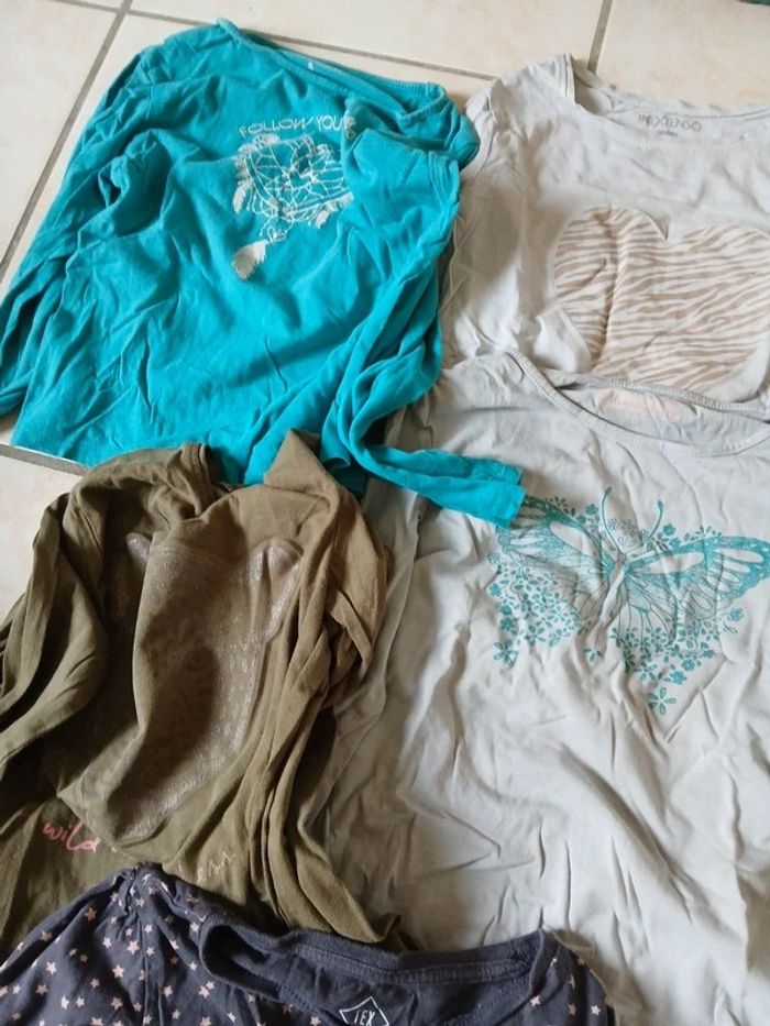 Lot de 8 tee shirt manches longues filles 8 ans - photo numéro 4