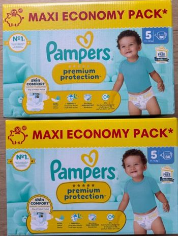 2 cartons de couches Pampers  taille 5
