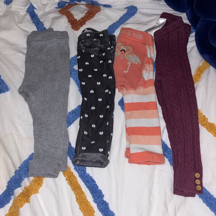 Lot 4 leggings fille 12 mois