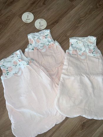 Lot gigoteuses 0/6 mois vertbaudet eau de rose 