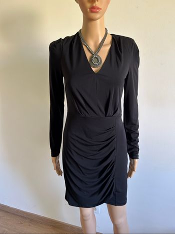Robe noire drapée à manches longues Morgan taille 34 jamais portée