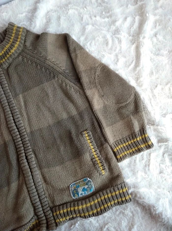 Gilet zippé maille Garçon 4 ans Sergent major 100% coton - photo numéro 4