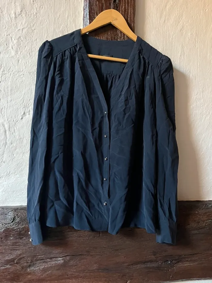 Blouse bleu marine boutonnée IKKS Women – T42 - photo numéro 2