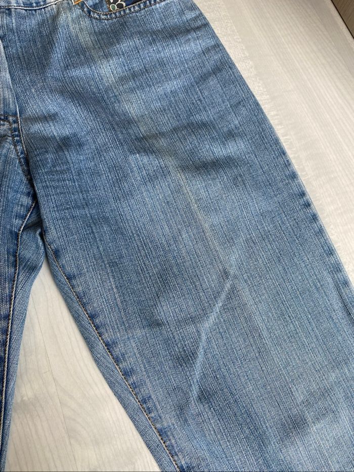 Jean bleu large vintage brodé cacharel - photo numéro 10