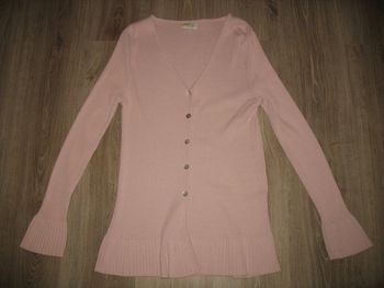 GILET LONG CÔTELÉ LILAS "NEUF LUNE" - TAILLE 3 - n°04