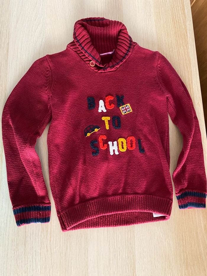 Pull col châle bordeaux back to school garçon 6 ans sergent major - photo numéro 2