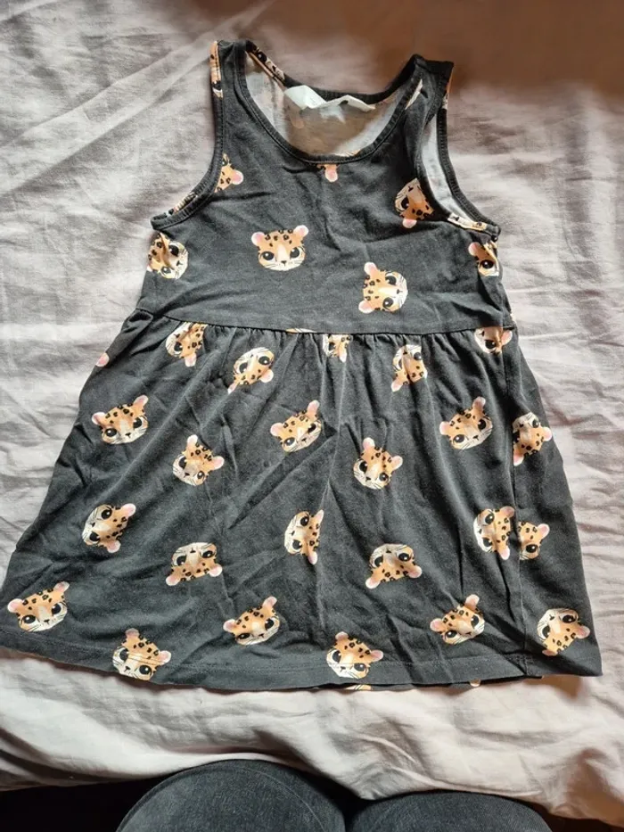 Robe petite fille chaton léopard tigre