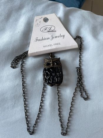 Collier acier hiboux neuf