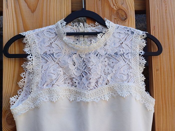 Joli haut en dentelle sans manches crème H&M - photo numéro 3