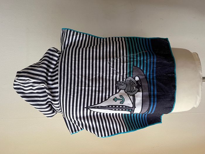 Cape de bain, serviette à capuche marin avec ours qui pêche - photo numéro 4