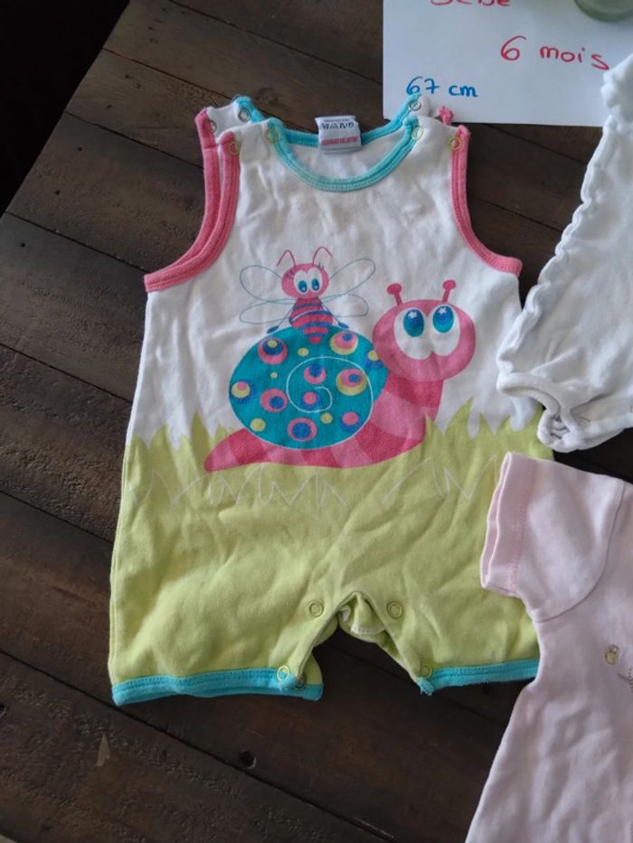 Lot de 4 combishort bébé fille 6 mois été - photo numéro 2