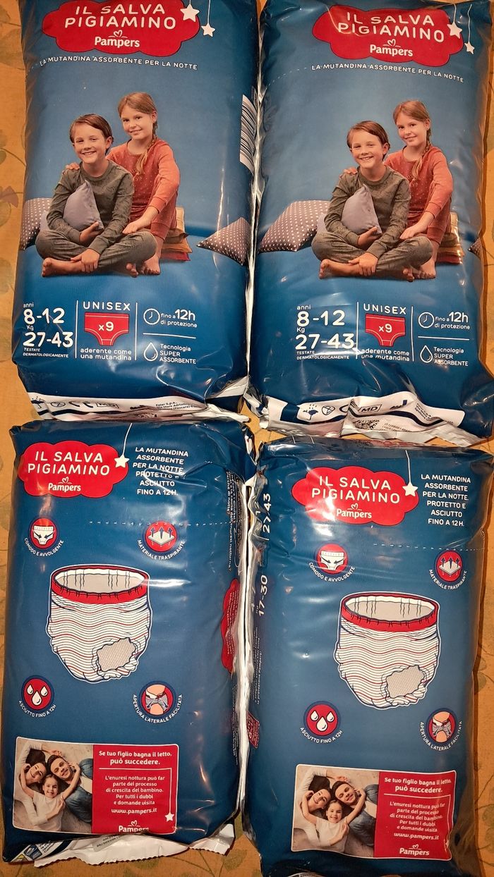 4 paquets de pampers unisexe pour enfants de 8 à 12ans par 9 pyjama pants
