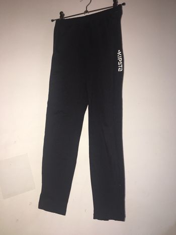 268 - Legging noir à bande hi-matière pour fille
