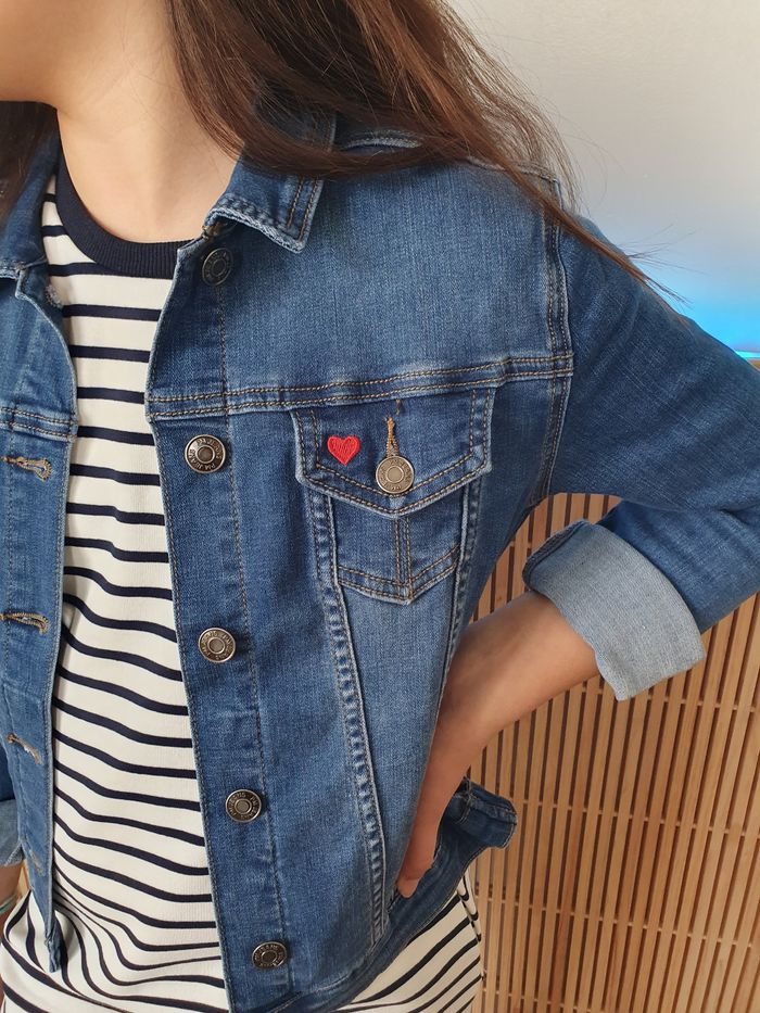 Veste en jean Coeur Taille 12 ans - photo numéro 3