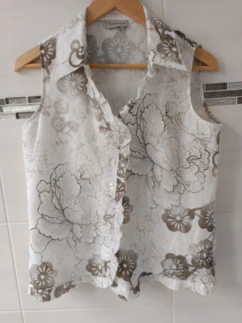 Chemise sans manches Canda 100% lin t.42