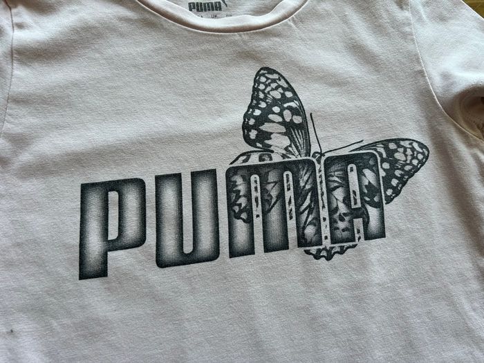 Bel ensemble de sport papillons Puma 9-10 ans gris et rose poudré - photo numéro 3